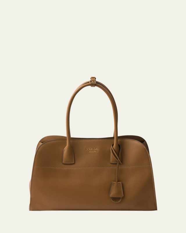 Soft Grain Leather Top-Handle Bag